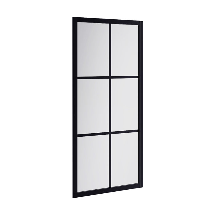 75'' Black Aluminum and Glass Framed Shower Enclosure