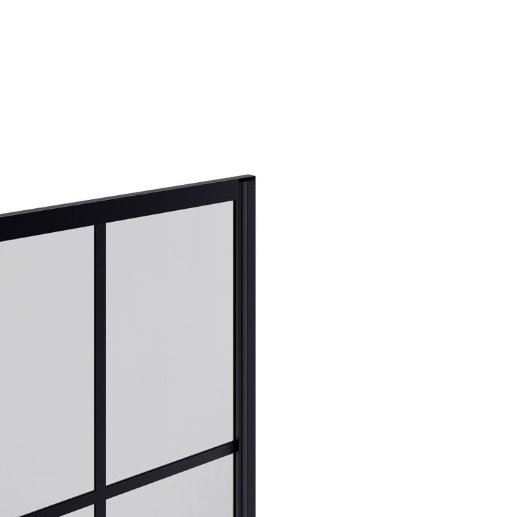 75'' Black Aluminum and Glass Framed Shower Enclosure