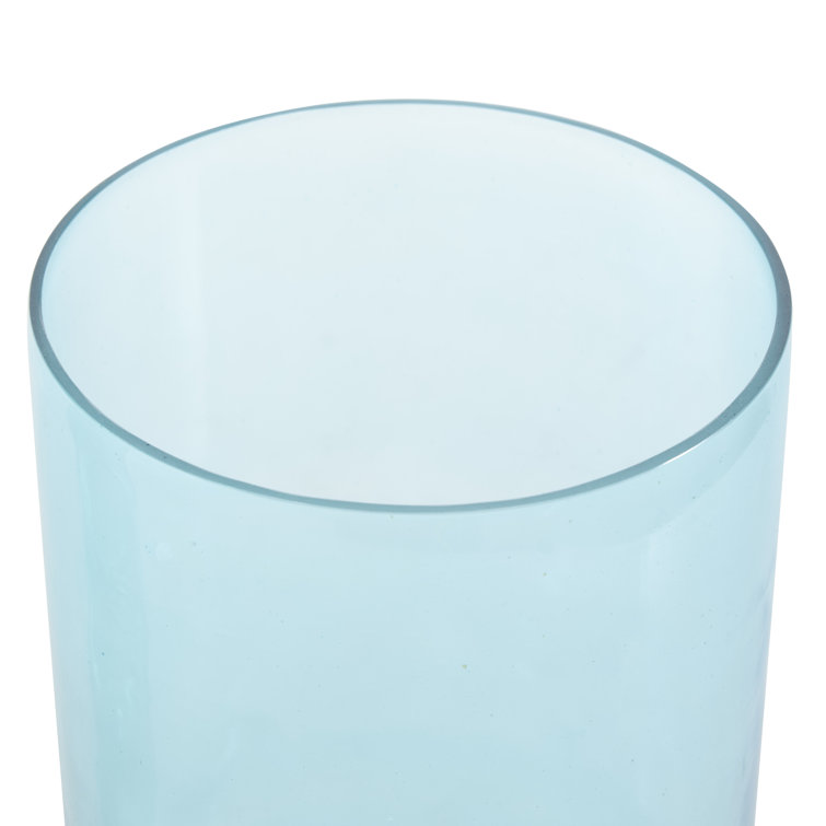 Azure Blue Glass Round Table Vase Set