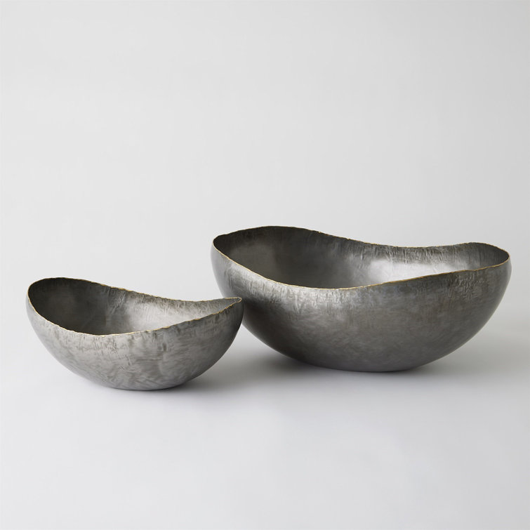 Handcrafted Bronze Oval Metal Centerpiece Bowl