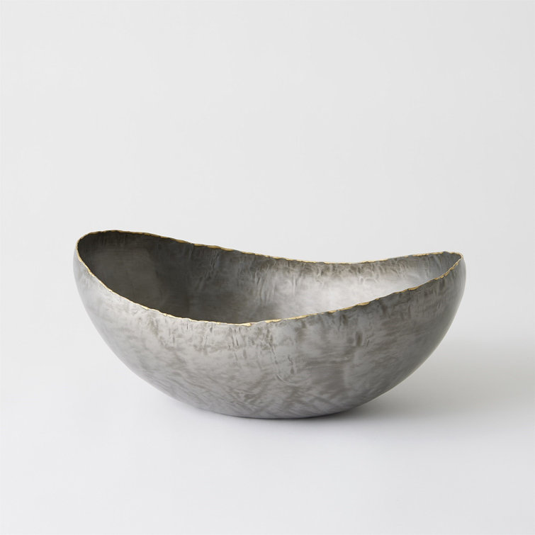 Laforge Oval Lacquered Metal Decorative Bowl