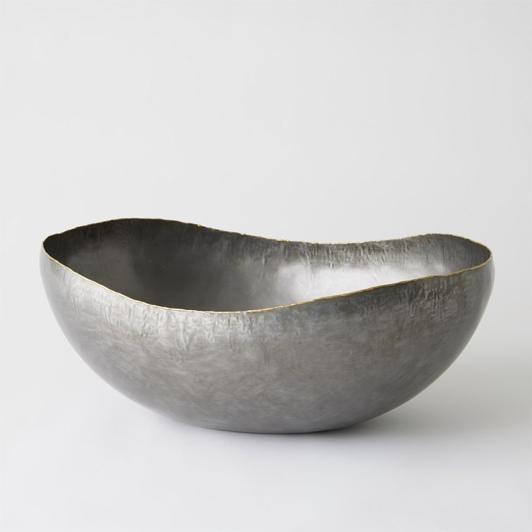 Handcrafted Bronze Oval Metal Centerpiece Bowl