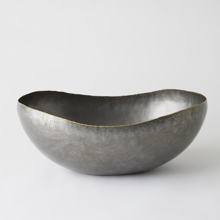 Handcrafted Bronze Oval Metal Centerpiece Bowl