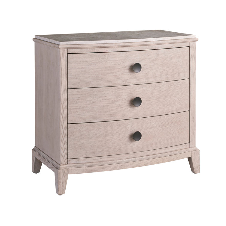 Rolling Fog 3-Drawer Nightstand with Stone Top