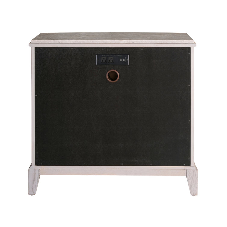 Rolling Fog 3-Drawer Nightstand with Stone Top