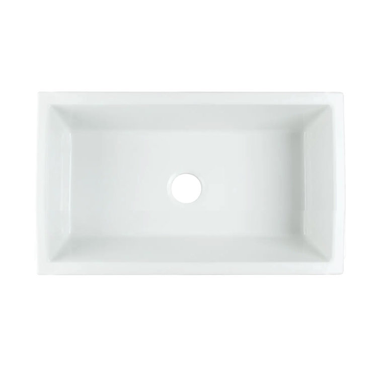 33'' White Fireclay Farmhouse Single Bowl Kitchen Sink