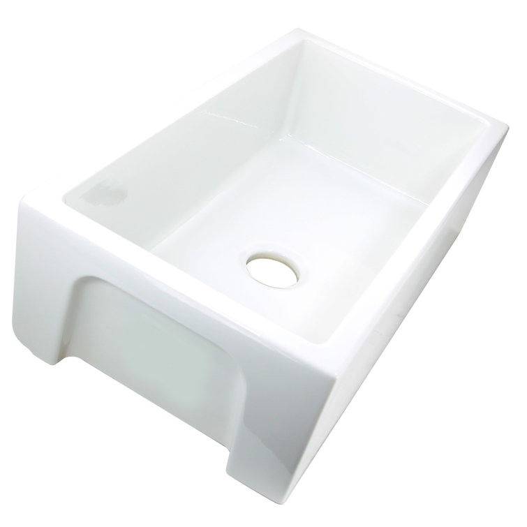33'' White Fireclay Farmhouse Single Bowl Kitchen Sink