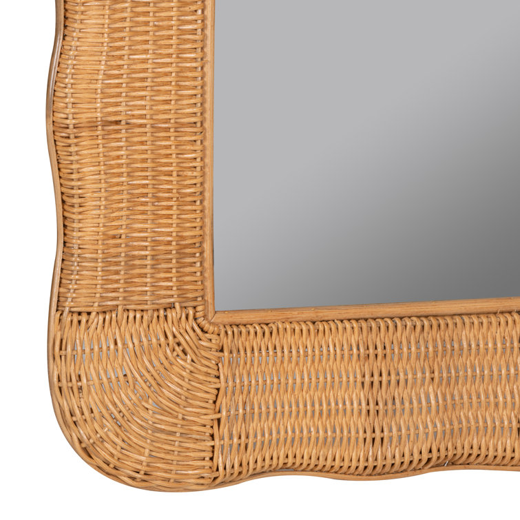 Handcrafted Natural Rattan Rectangular Wall Mirror