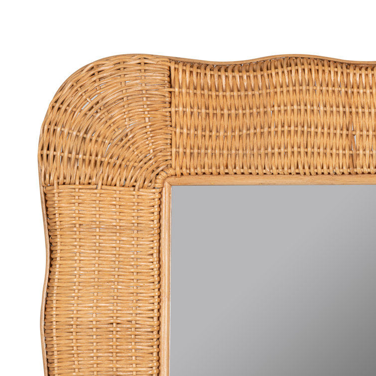 Handcrafted Natural Rattan Rectangular Wall Mirror
