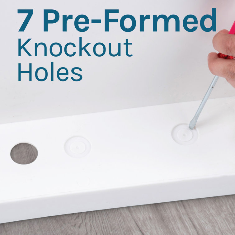 White Freestanding Utility Sink with Black Metal Legs