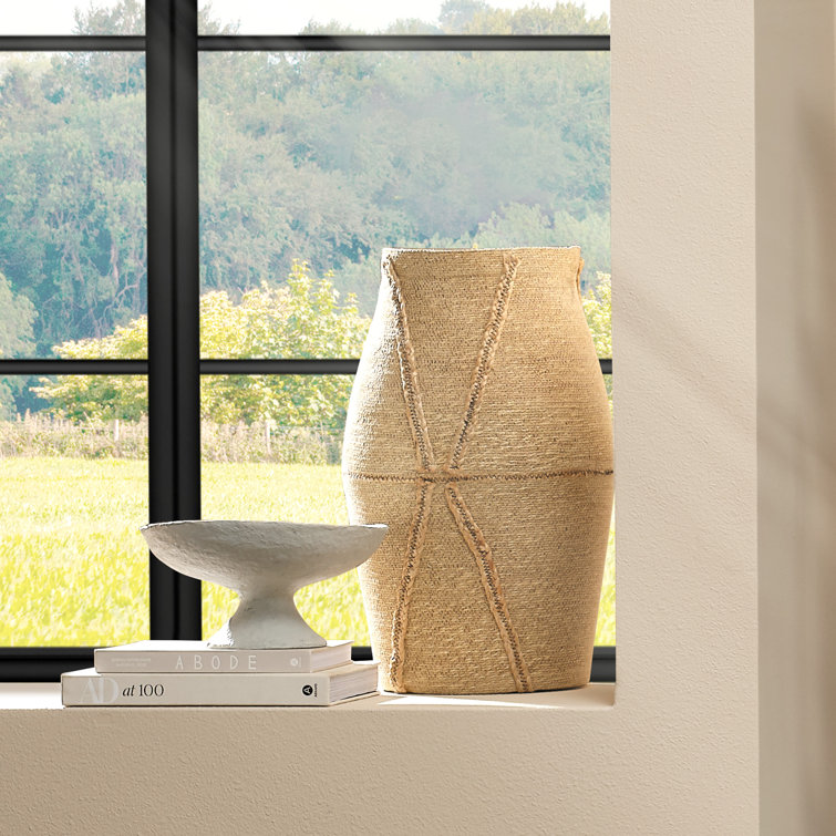 Handmade Beige Seagrass Circular Storage Basket