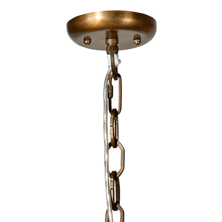Natural Mango Wood Beaded 4-Light Chandelier