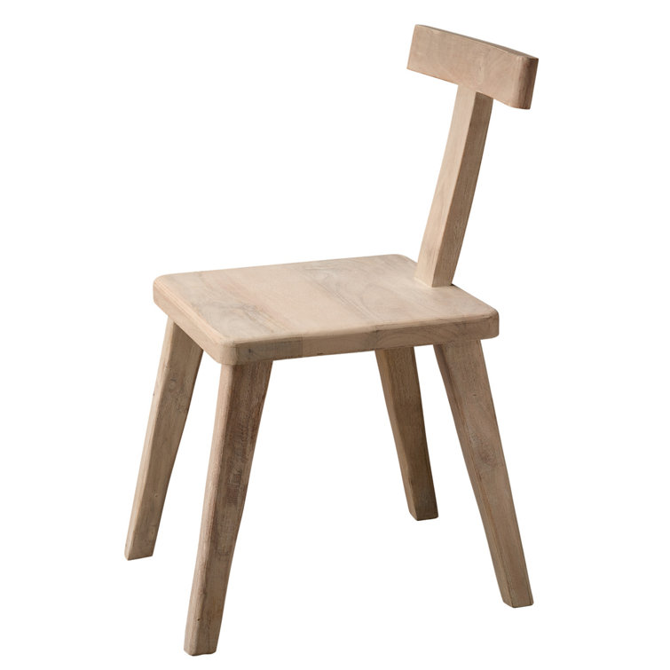 White Bleach Mango Wood T-Back Side Chair