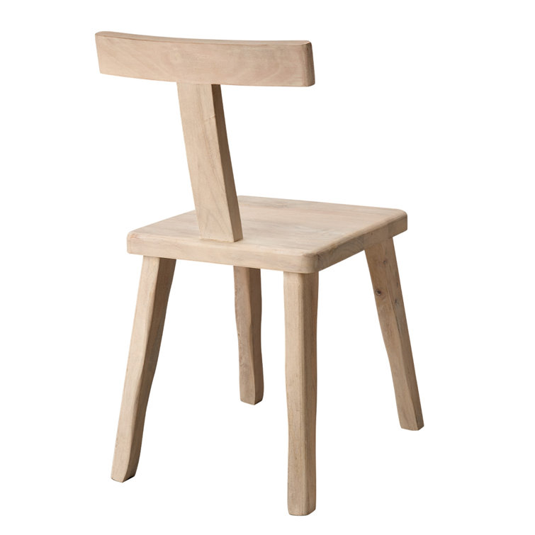White Bleach Mango Wood T-Back Side Chair
