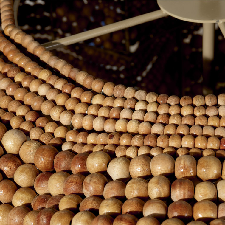 Natural Mango Wood Beaded 4-Light Chandelier