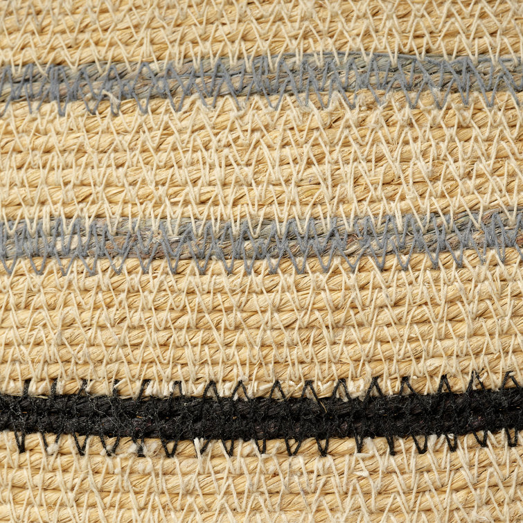 Handwoven Natural Seagrass Decorative Basket with Stripes