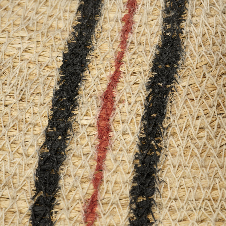 Handwoven Natural Seagrass Decorative Basket with Stripes