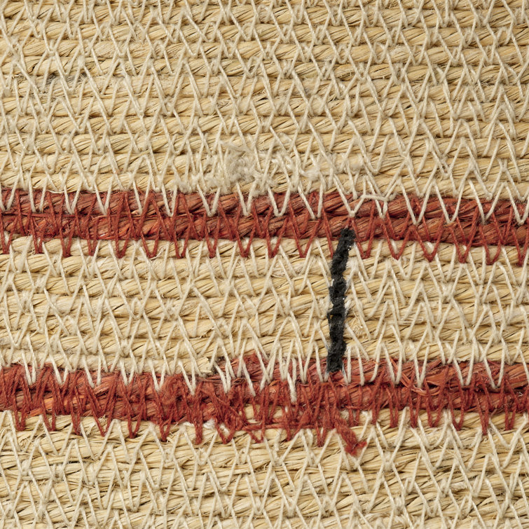 Handwoven Natural Seagrass Basket with Red Accents