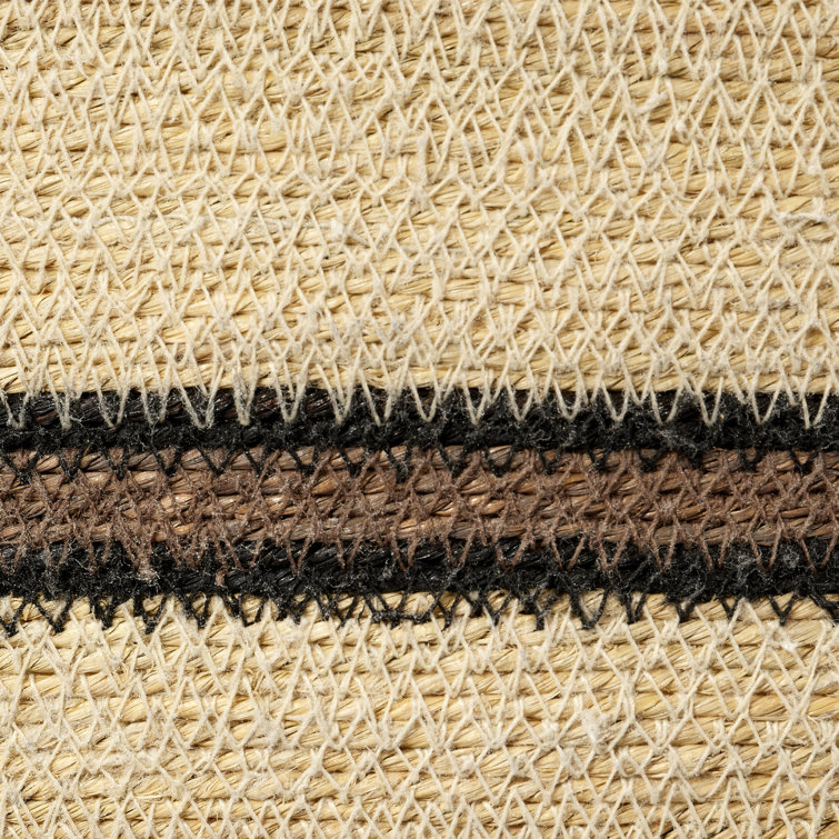 Handwoven Natural Seagrass Decorative Basket with Black Stripe