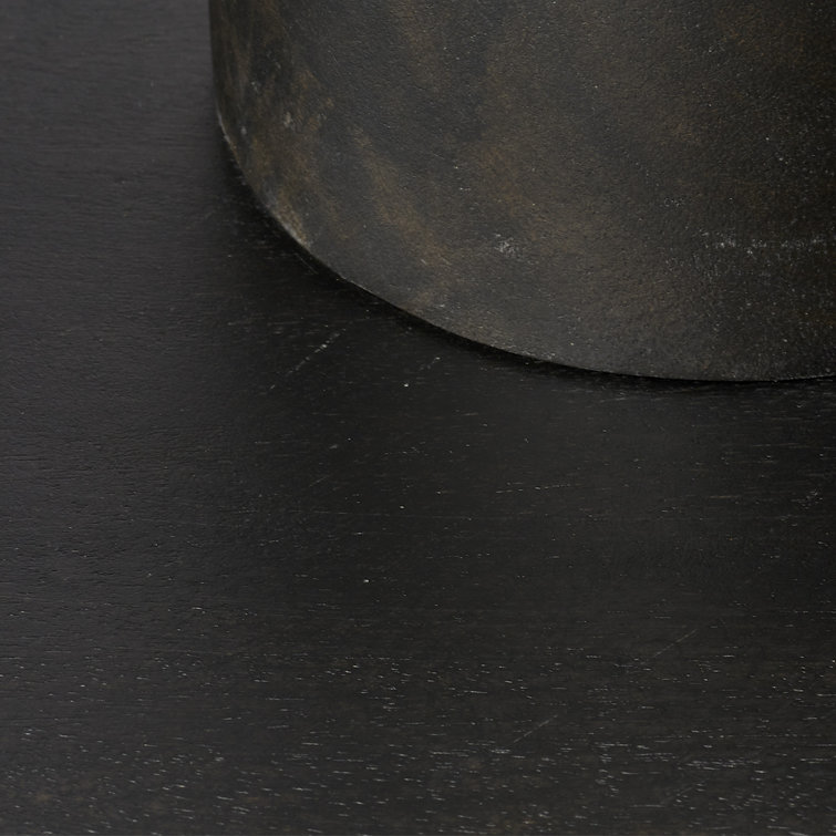 Black Mango Wood Hand-Carved Bar Stool