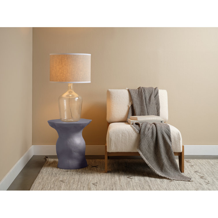 Steel Gray Round Fiberglass Accent Table