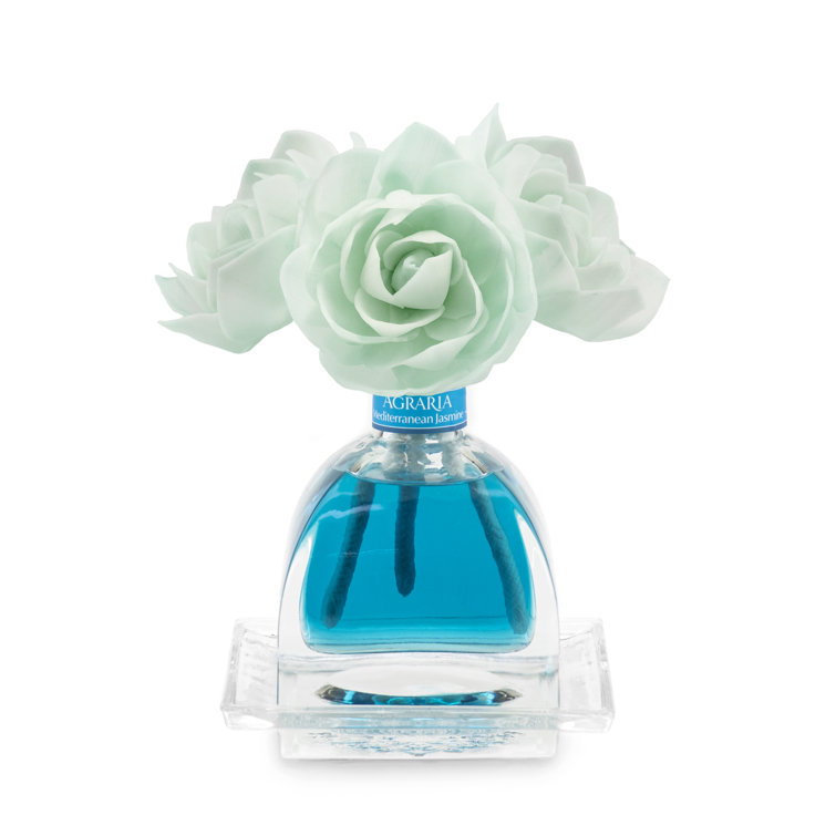 Mediterranean Jasmine Blue Glass Reed Diffuser Set