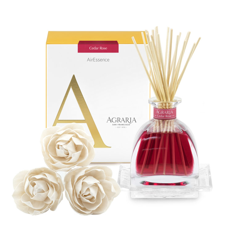Cedar Rose Scented Oil Reed Diffuser Set