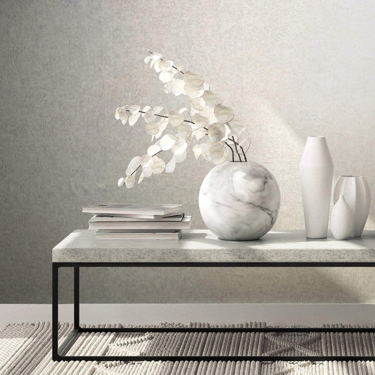 Silver Textured Plaster Effect Wallpaper Roll