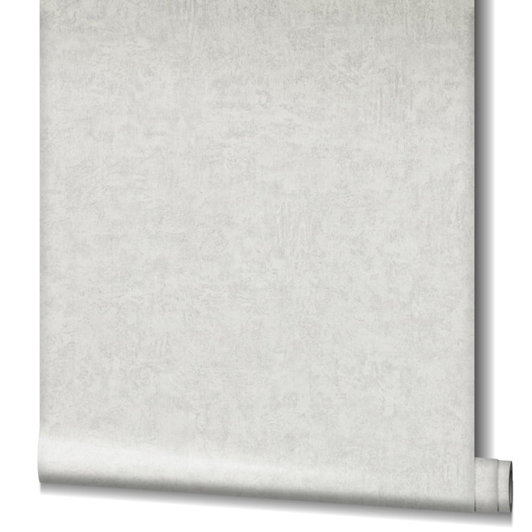 Silver Textured Plaster Effect Wallpaper Roll