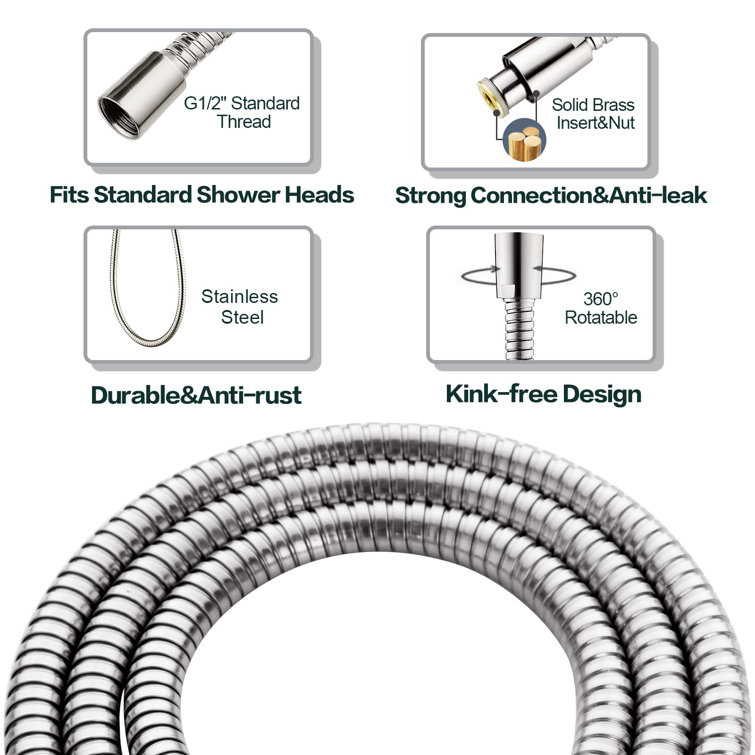 Brushed Nickel Dual Shower Head Combo with Handheld