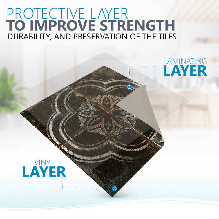 12x12 Black and Gray Vinyl Peel and Stick Mosaic Tile