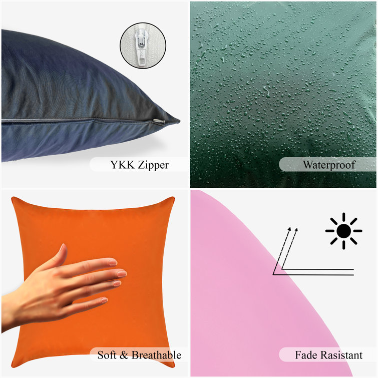 Timber Green Waterproof Polyester Outdoor Pillow Covers 20x20 Inches