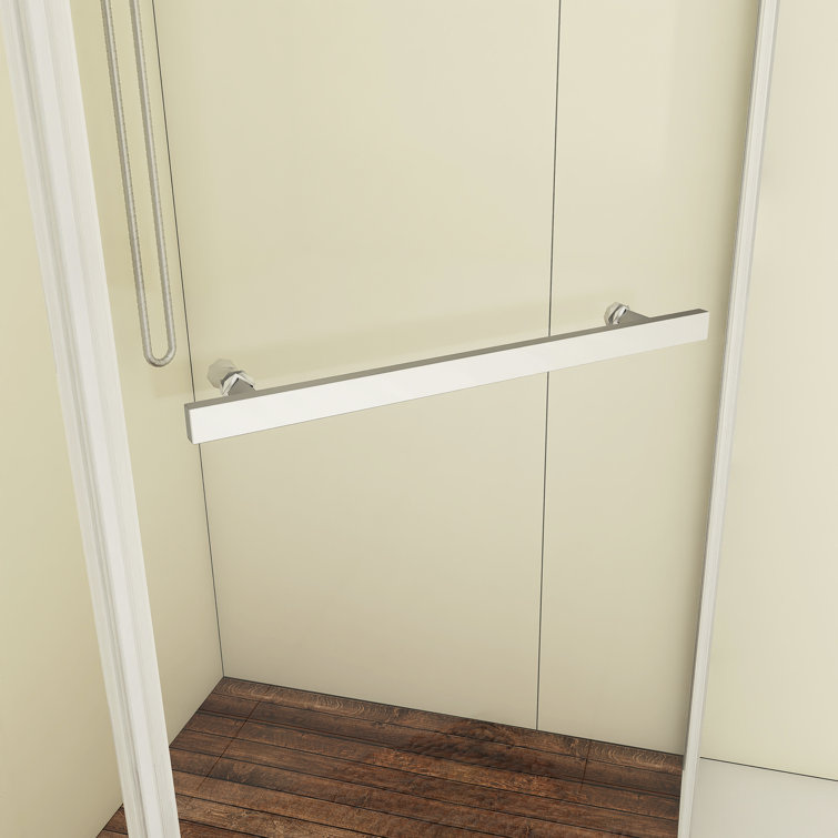 36" x 72" Chrome Neo-Angle Pivot Semi-Frameless Shower Enclosure