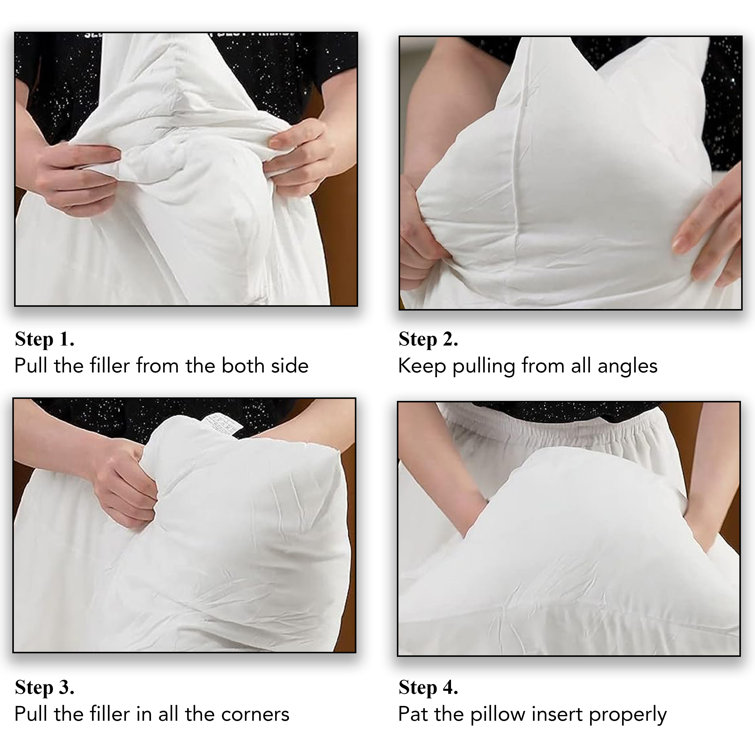 White Down Feather Filled 22" Square Throw Pillow Inserts, Set of 2