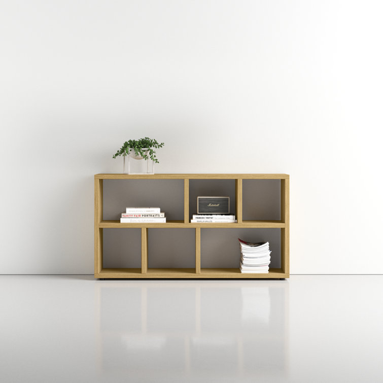 Berlin Refined Oak Console with White Cubes and Honeycomb Design