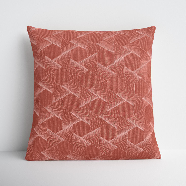 Dark Pink Embroidered Cotton Velvet Throw Pillow Set