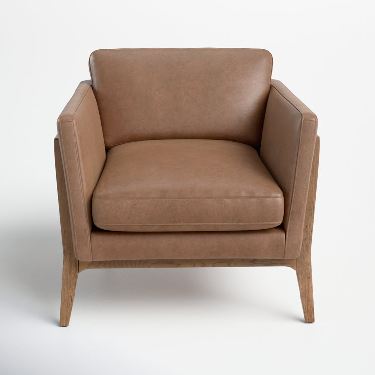 Palermo Drift Top Grain Leather Armchair with Oak Legs