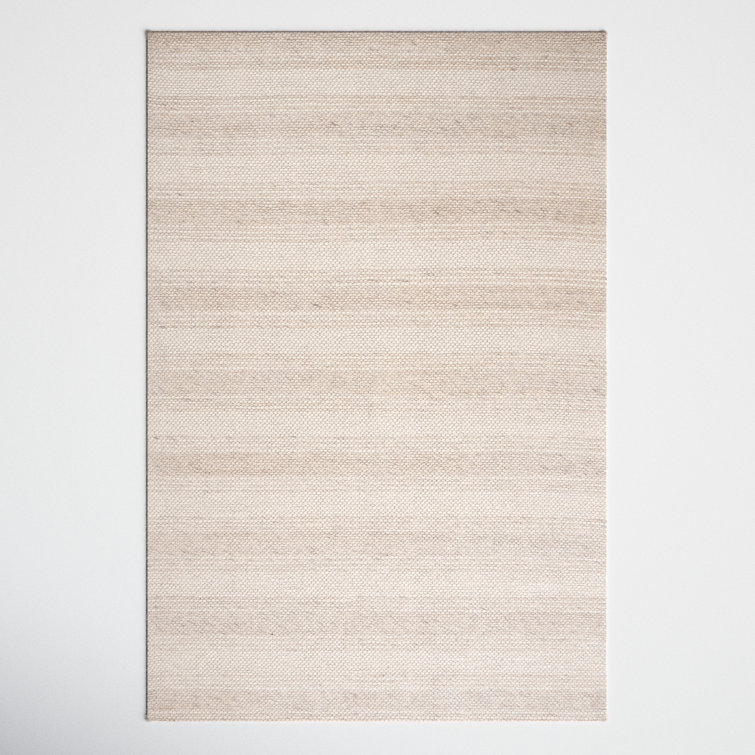 Handmade Beige Wool Flatweave 8' x 10' Rug