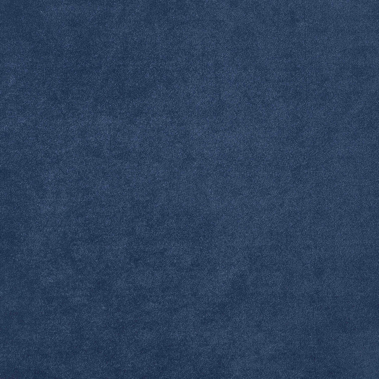 Pacific Blue Velvet Upholstered 2-Drawer Nightstand with Nailhead Trim