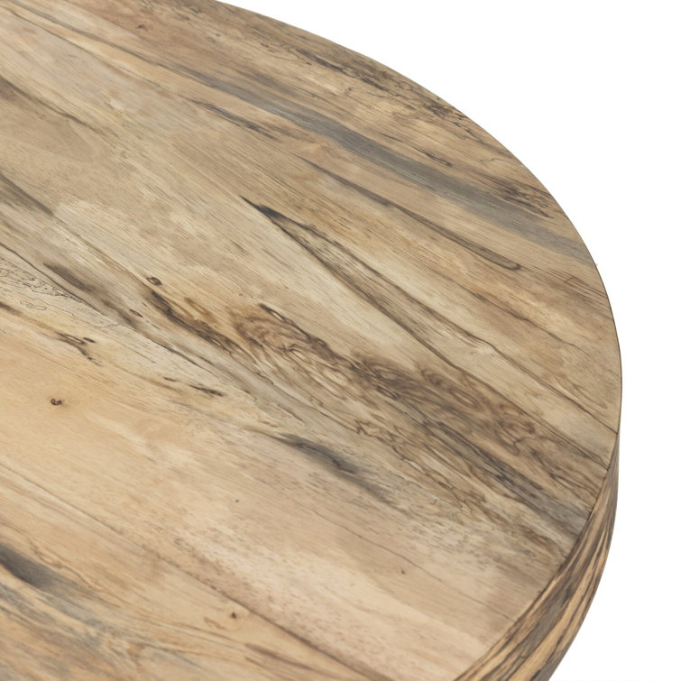 Contemporary Hudson 40'' Round Brown Wood Coffee Table with Storage
