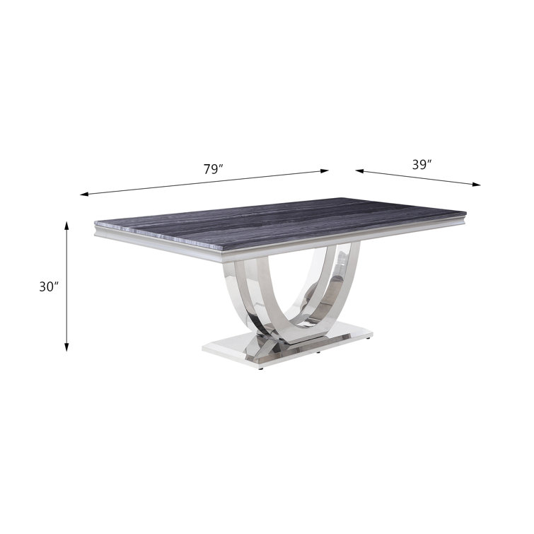 Cambrie 42" Contemporary Faux Marble Dining Table