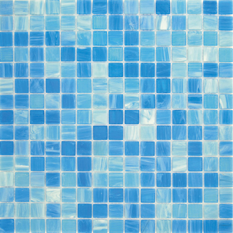 Olympic Blue Glass Mosaic Wall and Floor Tile