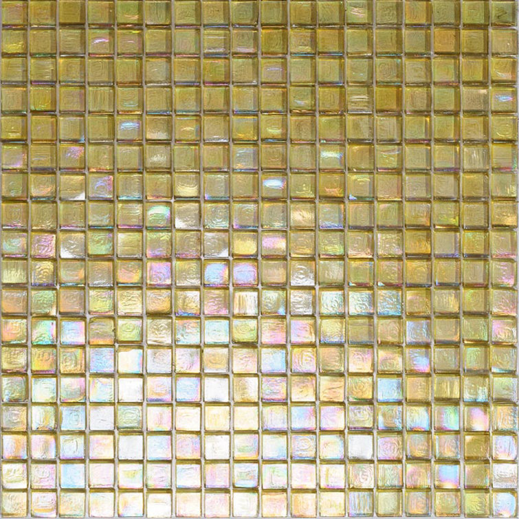 Golden Iridescent Glass Mosaic Tile for Wall and Floor