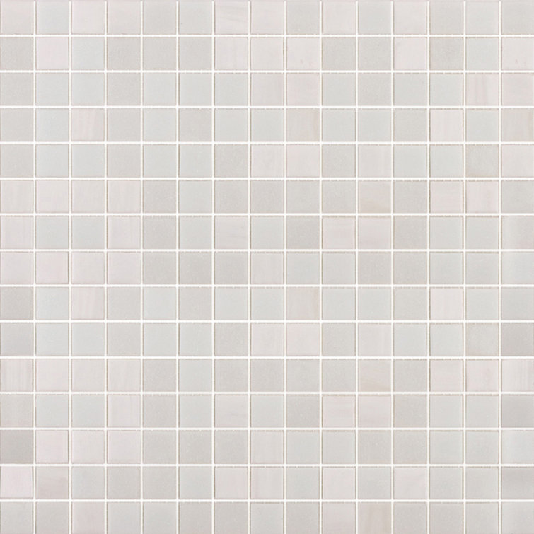 Pearl White 12" x 12" Iridescent Glass Mosaic Tile