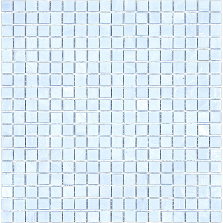 Light Blue Glossy Glass Mosaic Wall and Floor Tile