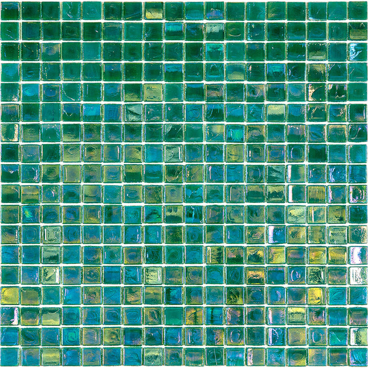 Green-Blue Glossy Glass Mosaic Wall and Floor Tile