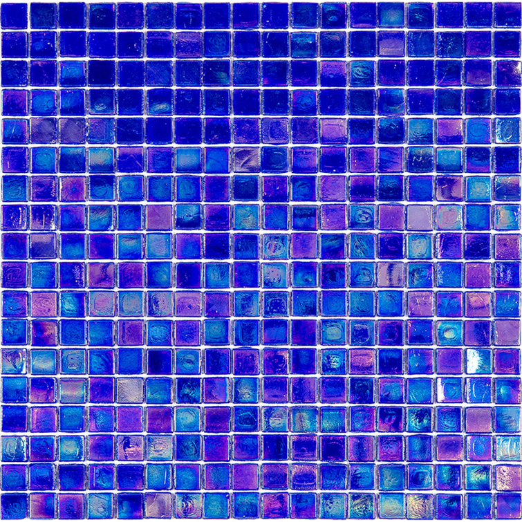 Skosh 11.6" x 11.6" Glossy Cobalt Blue Glass Mosaic Tile