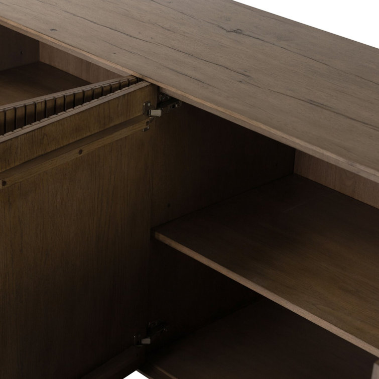 Leo 82'' Rustic Brown Oak Sideboard with Plinth Base