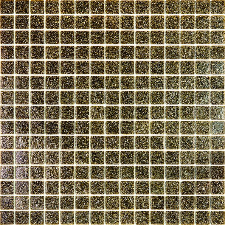 Peanut Brown Iridescent Glass Mosaic Wall and Floor Tile