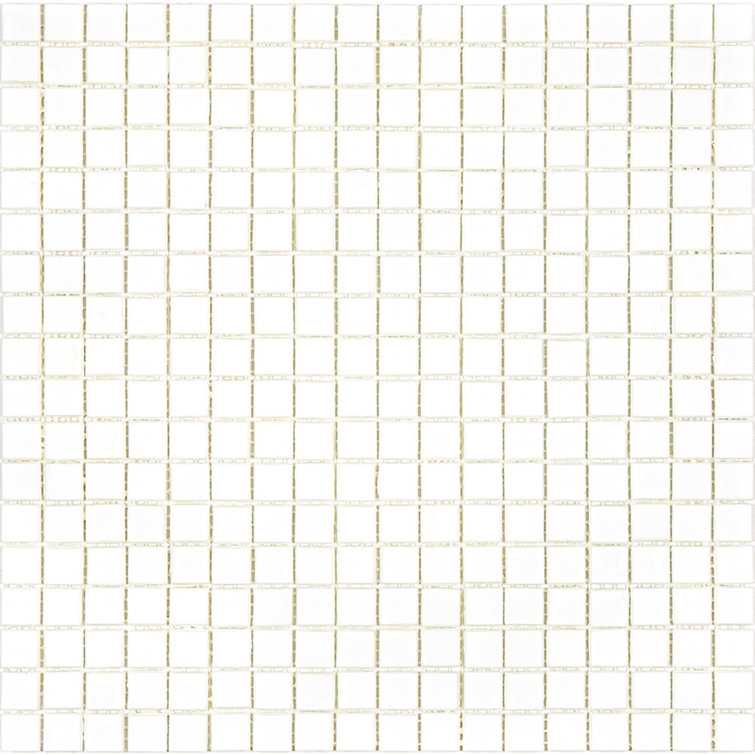 Baby Powder White Iridescent Glass Mosaic Wall and Floor Tile